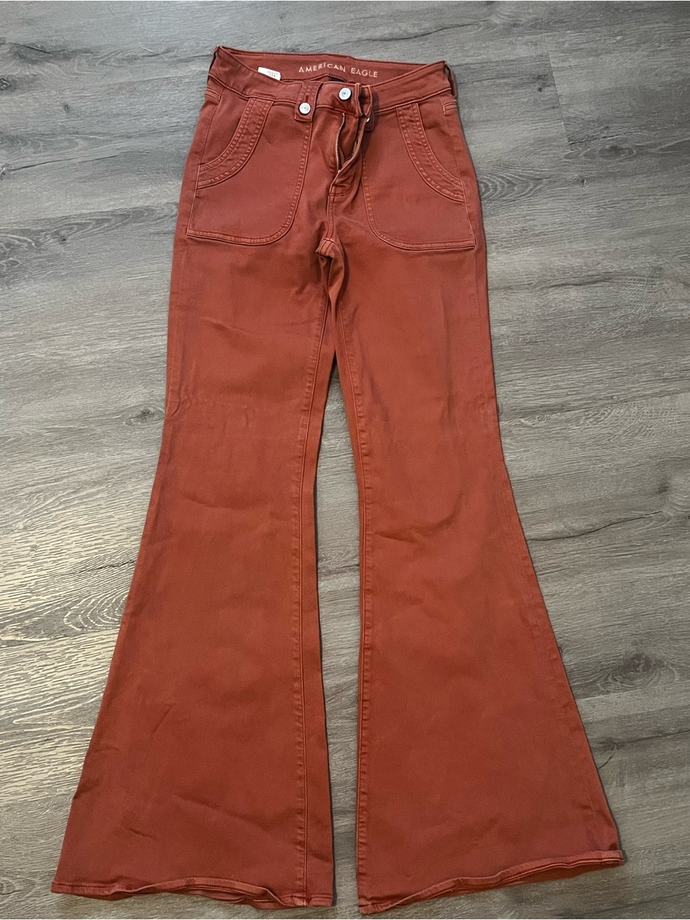 American Eagle Outfitters Rust-Red Flare Jeans